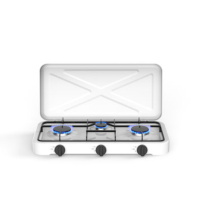 Bom preço Fogão a gás de três queimadores retangular para cozinha, fogão a gás de 3 queimadores personalizado on-line