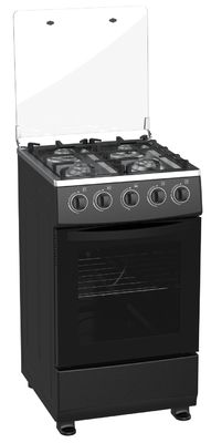 좋은 가격 68L 4구 버너 독립형 가스 오븐, 50cm 폭 스테인리스 스틸 플레이트 및 유리 덮개 포함 온라인으로