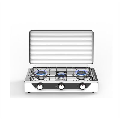 Bom preço Fogão a gás de aço inoxidável de 3 queimadores para cozinha, proteção contra corrosão, longa duração on-line