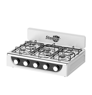 Buen precio Estufa de gas de cinco quemadores para el hogar, portátil, con 5 quemadores, práctica en línea