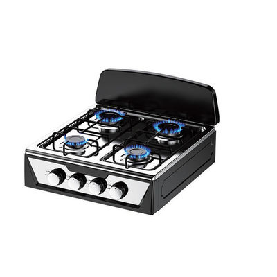 Bon prix Cuisinière à gaz robuste à quatre brûleurs avec réglages de flamme réglables et grilles en fonte solides pour des besoins de cuisson polyvalents en ligne