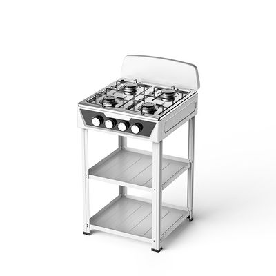 Bon prix Cuisinière à gaz quatre brûleurs de cuisine Table de cuisson en acier inoxydable Tôle de fer pulvérisée en ligne