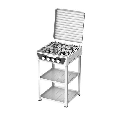 Bon prix Table de cuisson à quatre brûleurs en acier inoxydable noir, contrôle de la flamme, nettoyage facile, portable en ligne