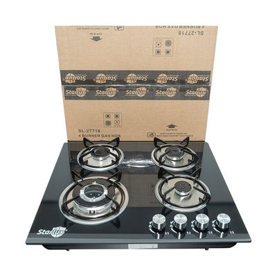 Buen precio Cocina de gas de 4 quemadores duradera con soportes de sartén de hierro fundido y seguridad contra fallas de llama adecuada para cocinas profesionales en línea