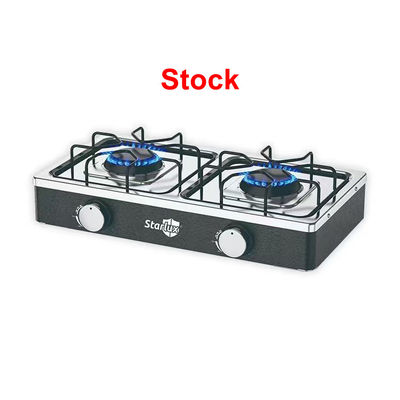 Good price Manual Ignition 2 Burner Gas Hob Black Stainless Steel Oil Resistant Coating online