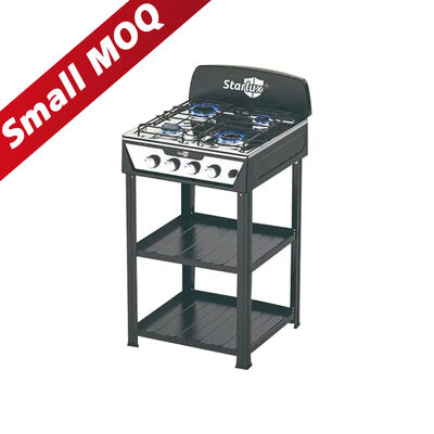 Bon prix Cuisinière à gaz commerciale à 4 brûleurs avec allumage électronique, revêtement plastique et bouton de commande en fer pour allumage manuel en ligne