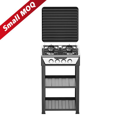 Buen precio Encimera de gas de 4 quemadores para cocinar en casa, fácil instalación con patas y válvula de seguridad en línea