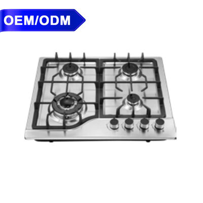 Harga yang bagus Kompor Gas 4 Tungku OEM Built In Stainless Steel Cooktops 220V Tahan Karat on line