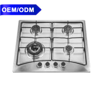 Buen precio Encimera de gas personalizada de 4 quemadores con seguridad, encimera de gas de acero inoxidable de alta precisión en línea