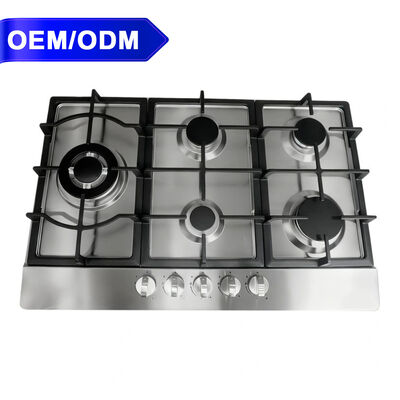 Good price 5 Burner Stainless Steel Built In Stove Liquefied Natural Gas Battery Electric Power For Household online
