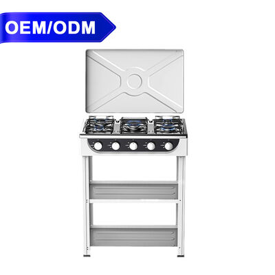 Good price Free Standing 5 Burner Range Cooker With Iron Lid LPG Gas Powered Portable For Outdoor online