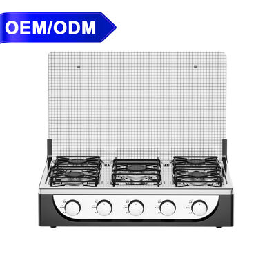 Giá tốt. Bếp gas mặt kính thép không gỉ 5 lò đốt gas Butane chống ăn mòn trực tuyến