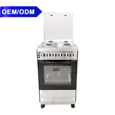 Buon prezzo Fornello a gas a libera installazione 50x50 20' piedi con 4 fuochi, coperchio in vetro e piano cottura in acciaio inox in linea