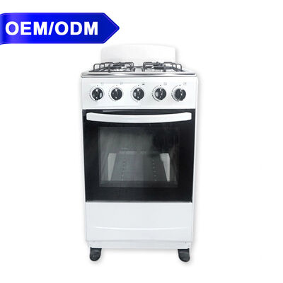 Buon prezzo Fornello a libera installazione a 4 fuochi da 50cm, bianco, forno in acciaio inox con grill per uso domestico in linea