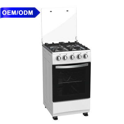 Good price Large Capacity Gas Free Standing Cooker 4 Burner Stainless Steel With Glass Cover online