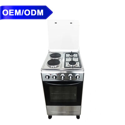 Buen precio Horno independiente de acero inoxidable con 2 fuegos de gas y 2 de electricidad. Estufa de gas independiente fácil de limpiar en línea