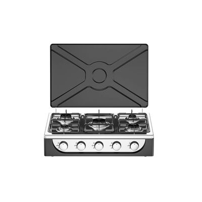 Buen precio Estufa de gas comercial de cinco quemadores que ofrece una gran área de cocción y distribución uniforme del calor para operaciones de cocina ajetreadas en línea