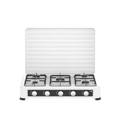 Guter Preis Professioneller Gaskocher mit fünf Brennern mit großem Kochbereich und verstellbarer Flamme, perfekt für kulinarische Anwendungen Online