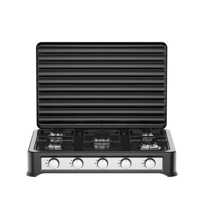Bon prix Cuisinière à gaz à cinq brûleurs de qualité commerciale offrant une construction robuste et une répartition uniforme de la chaleur pour les opérations de cuisson en ligne