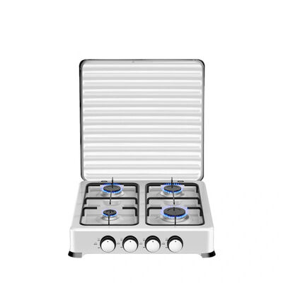 Bon prix Poêle à gaz à quatre brûleurs durable avec surface en acier inoxydable et allumage facile, adapté aux cuisines commerciales et aux restaurants en ligne