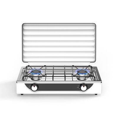Buen precio Estufa de gas compacta de doble quemador ideal para restaurantes pequeños y servicios de restauración que proporcionan calor potente y fácil portabilidad en línea
